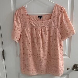Talbots Women's Peach Eyelet Blouse